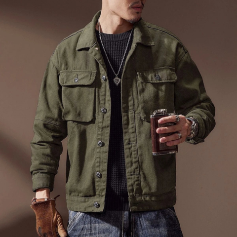 Oran Mens Pocket Jacket Timeless Vintage Charm With Modern Silhouette For All Seasons