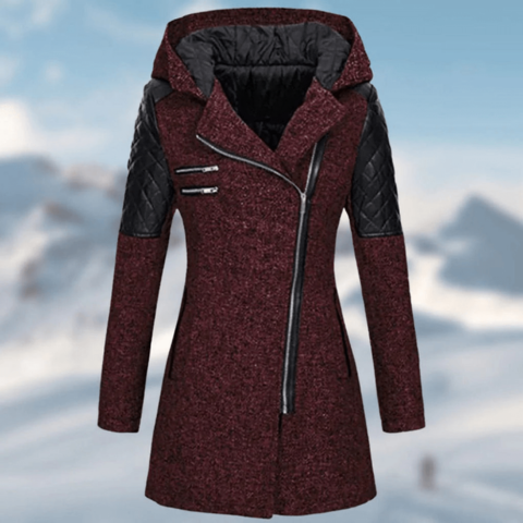 Hasnaa | Mid-Length Women's Zip Coat — Comfort & Slim Silhouette