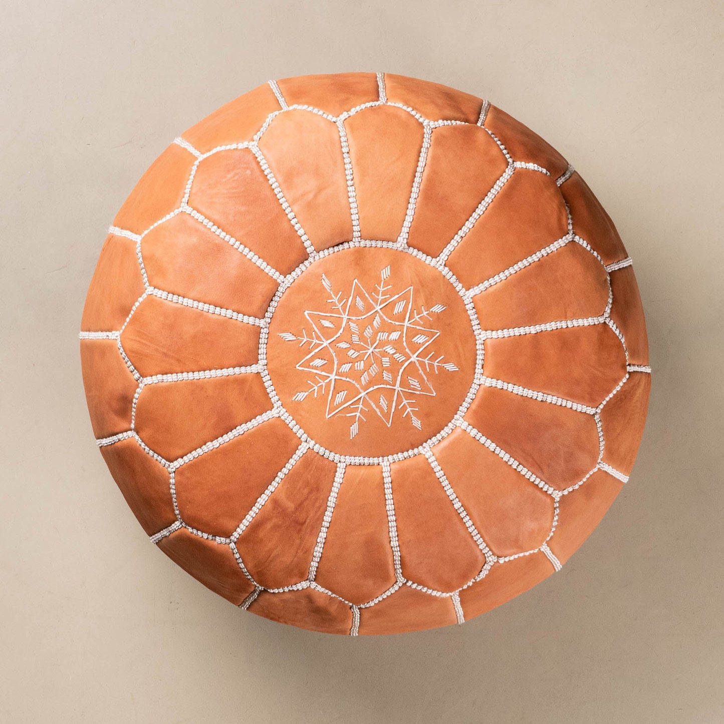 Authentic Moroccan Leather Pouf - Brown - TrendAura