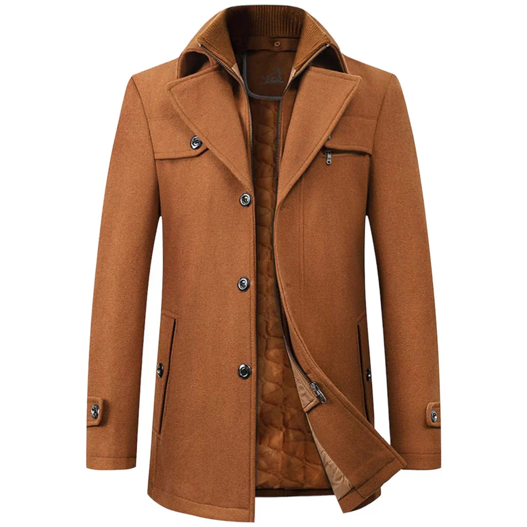 Maximilian Classic Mens Wool Overcoat Warm Timeless Professional Style For Men Everyday