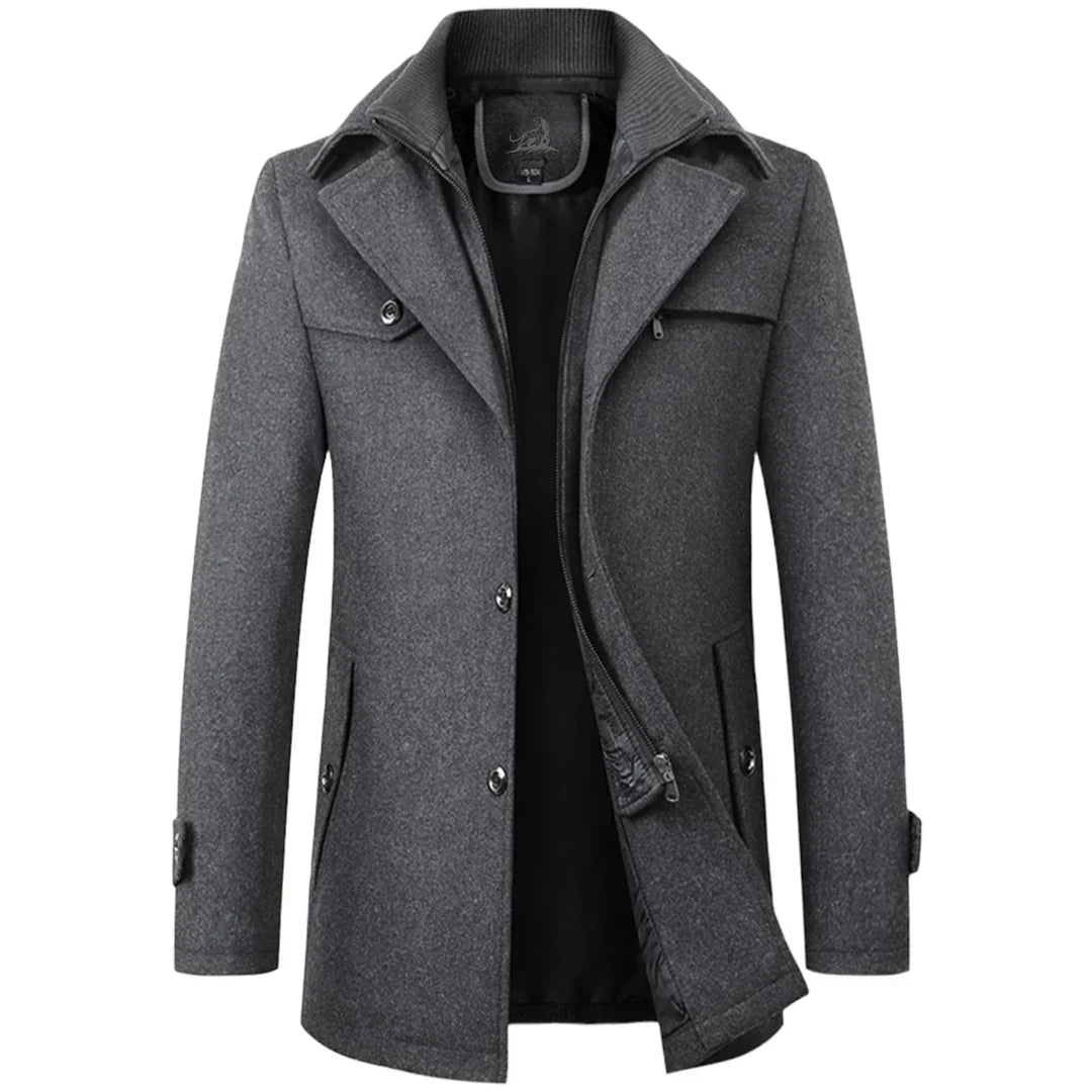Maximilian Classic Mens Wool Overcoat Warm Timeless Professional Style For Men Everyday