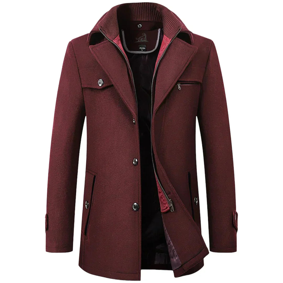 Maximilian Classic Mens Wool Overcoat Warm Timeless Professional Style For Men Everyday