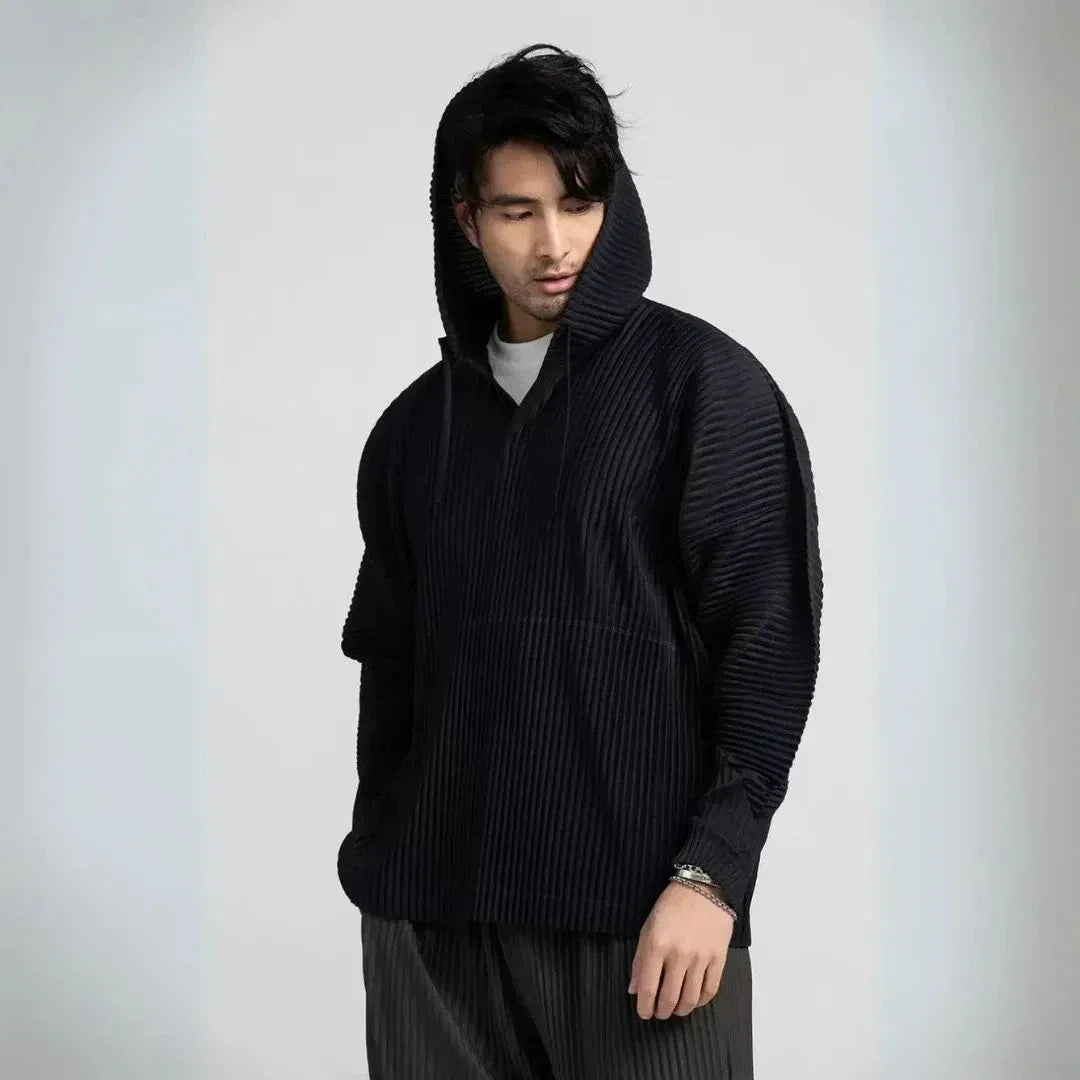 Palmer Loose-Fit Pleated Hoodie