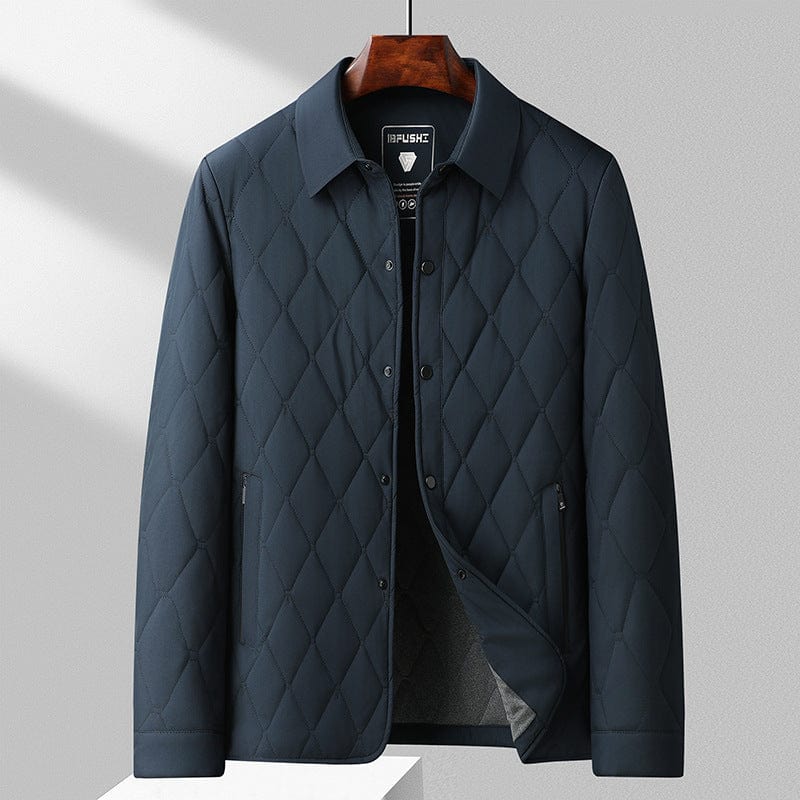 Men's Quilted Winter Coat With Stitched Look For Everyday Casual Or Smart Style Warmth And Comfort