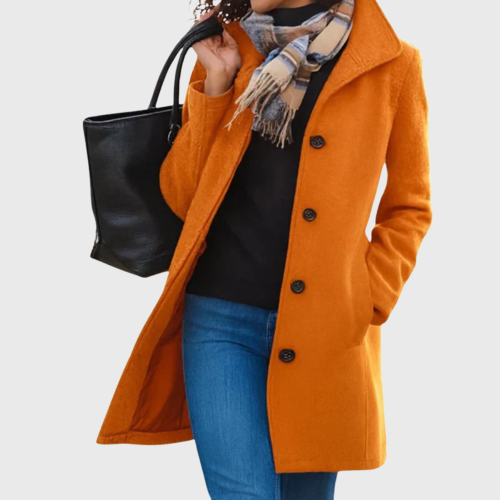 Women's Longline Coat with Open Front and Side Pockets