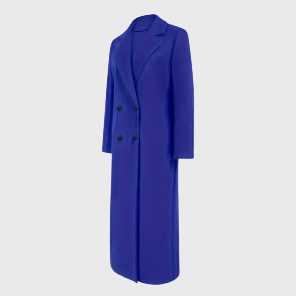 Women's Winter Trench Coat with Longline Design and Warmth
