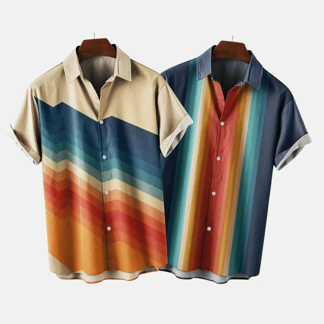 TrendAura Retro Linen Button Down Shirt Breathable Casual