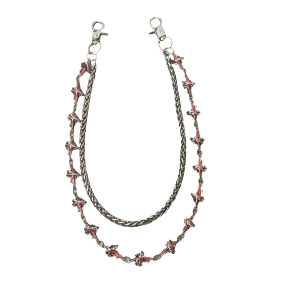 Ruby Cross Gem Wallet Chain - TrendAura