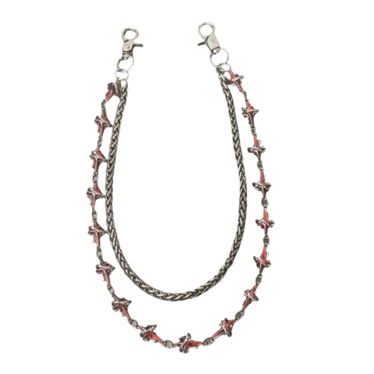 Ruby Cross Gem Wallet Chain - TrendAura