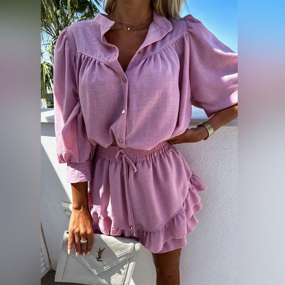 Leonie Women's Colorful Blouse and Skirt Set Vibrant Versatile Outfit for Day or Evening