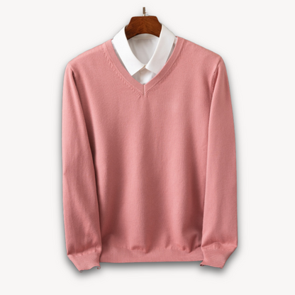 TrendAura Men's V Neck Slim Fit Sweater In Soft Knit With Ribbed Edges For Versatile Style