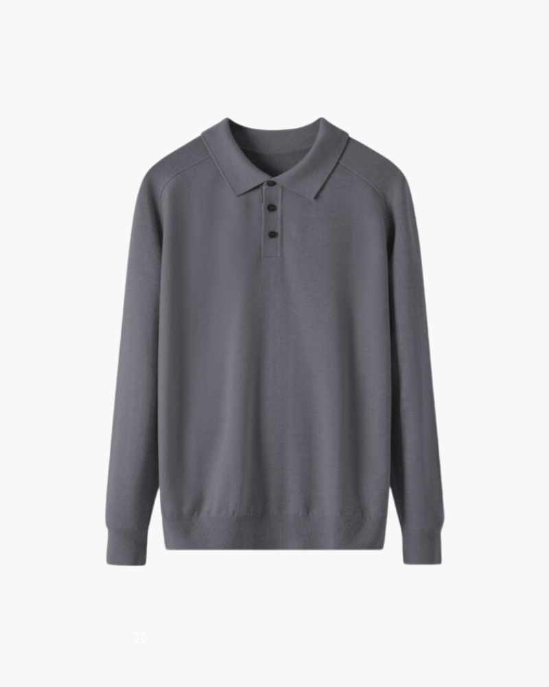 Men's Wool Polo Shirt Long Sleeve Premium Warmth And Breathable Comfort For Smart Casual And Formal Wear