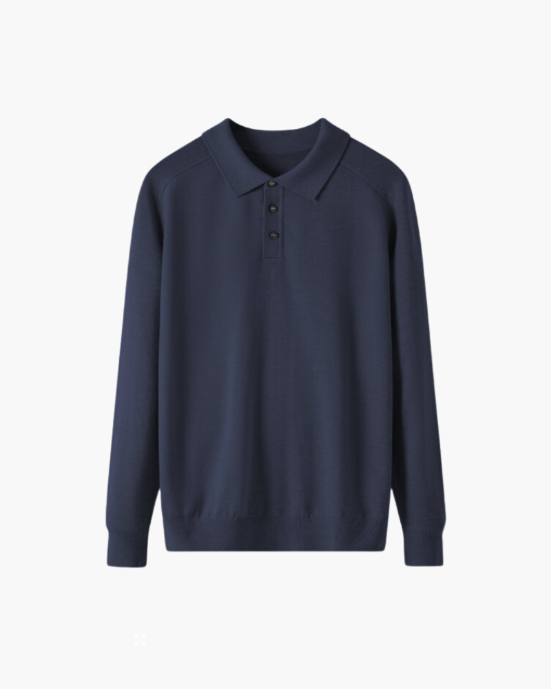 Men's Wool Polo Shirt Long Sleeve Premium Warmth And Breathable Comfort For Smart Casual And Formal Wear
