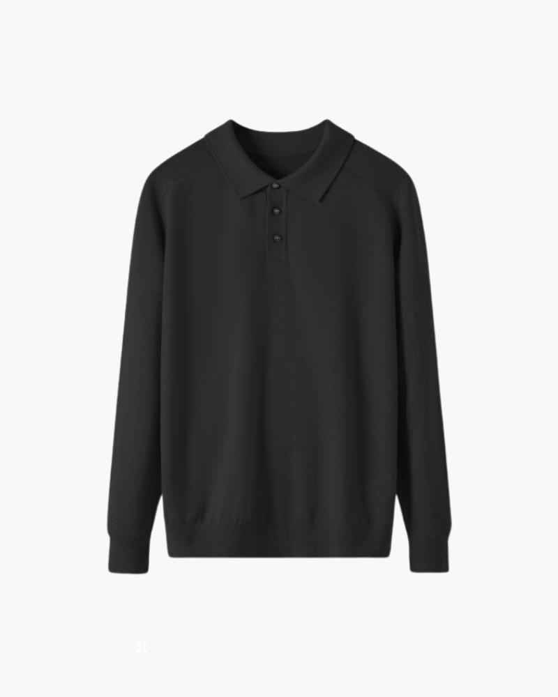 Men's Wool Polo Shirt Long Sleeve Premium Warmth And Breathable Comfort For Smart Casual And Formal Wear