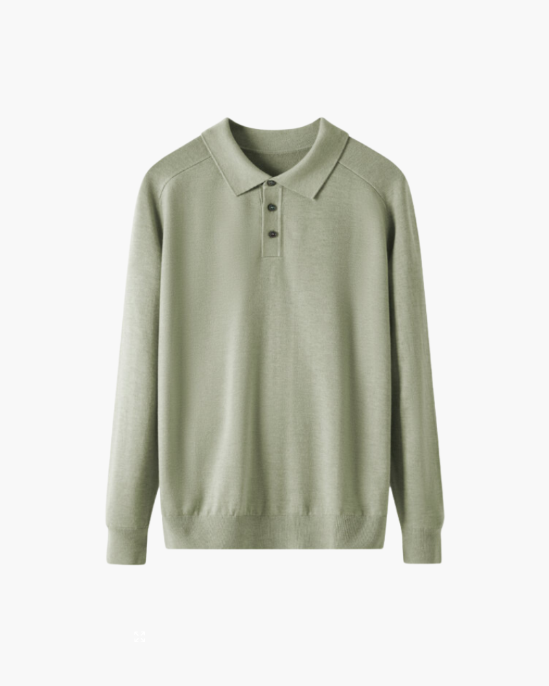 Men's Wool Polo Shirt Long Sleeve Premium Warmth And Breathable Comfort For Smart Casual And Formal Wear