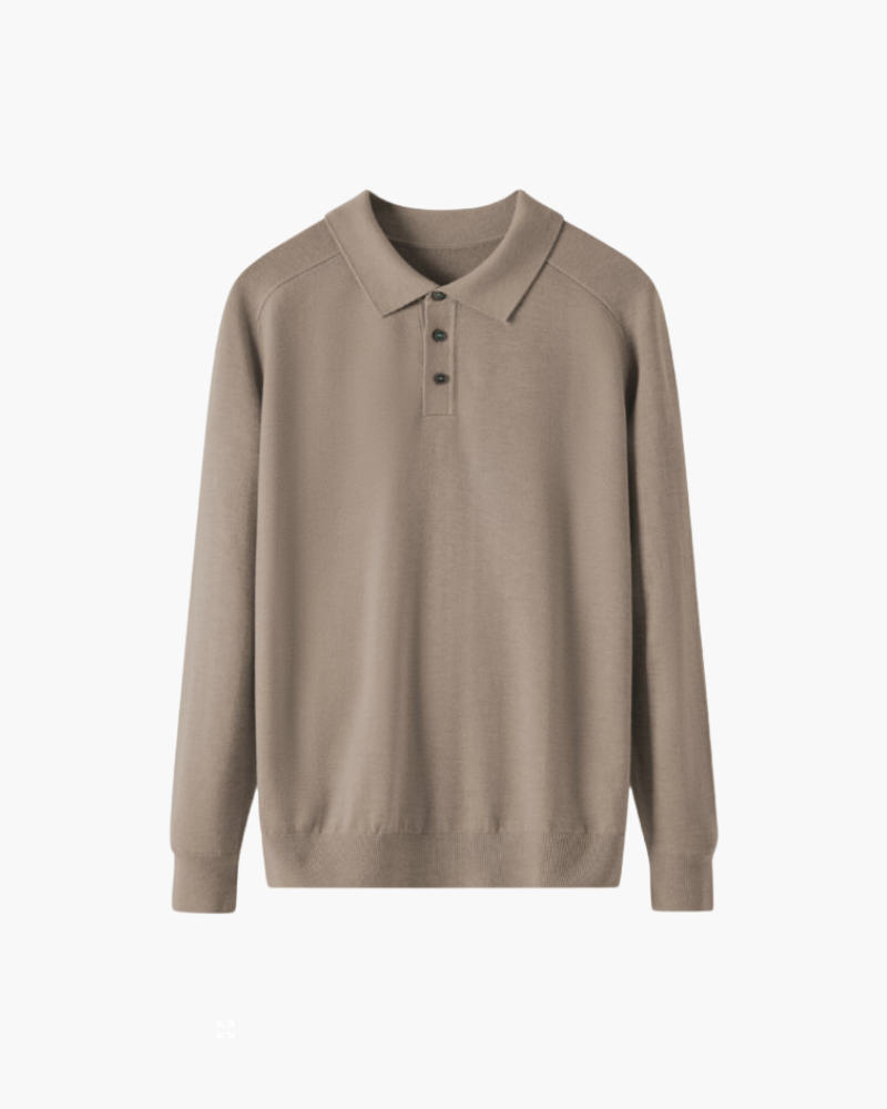Men's Wool Polo Shirt Long Sleeve Premium Warmth And Breathable Comfort For Smart Casual And Formal Wear