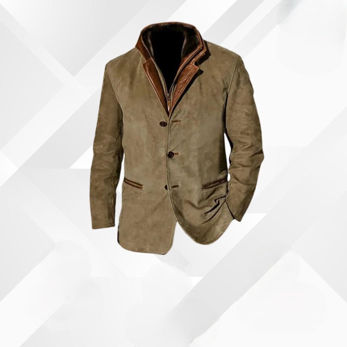 Kyle Mens Classic Button Up Warm Winter Jacket With Lined Interior For Formal And Casual Wear