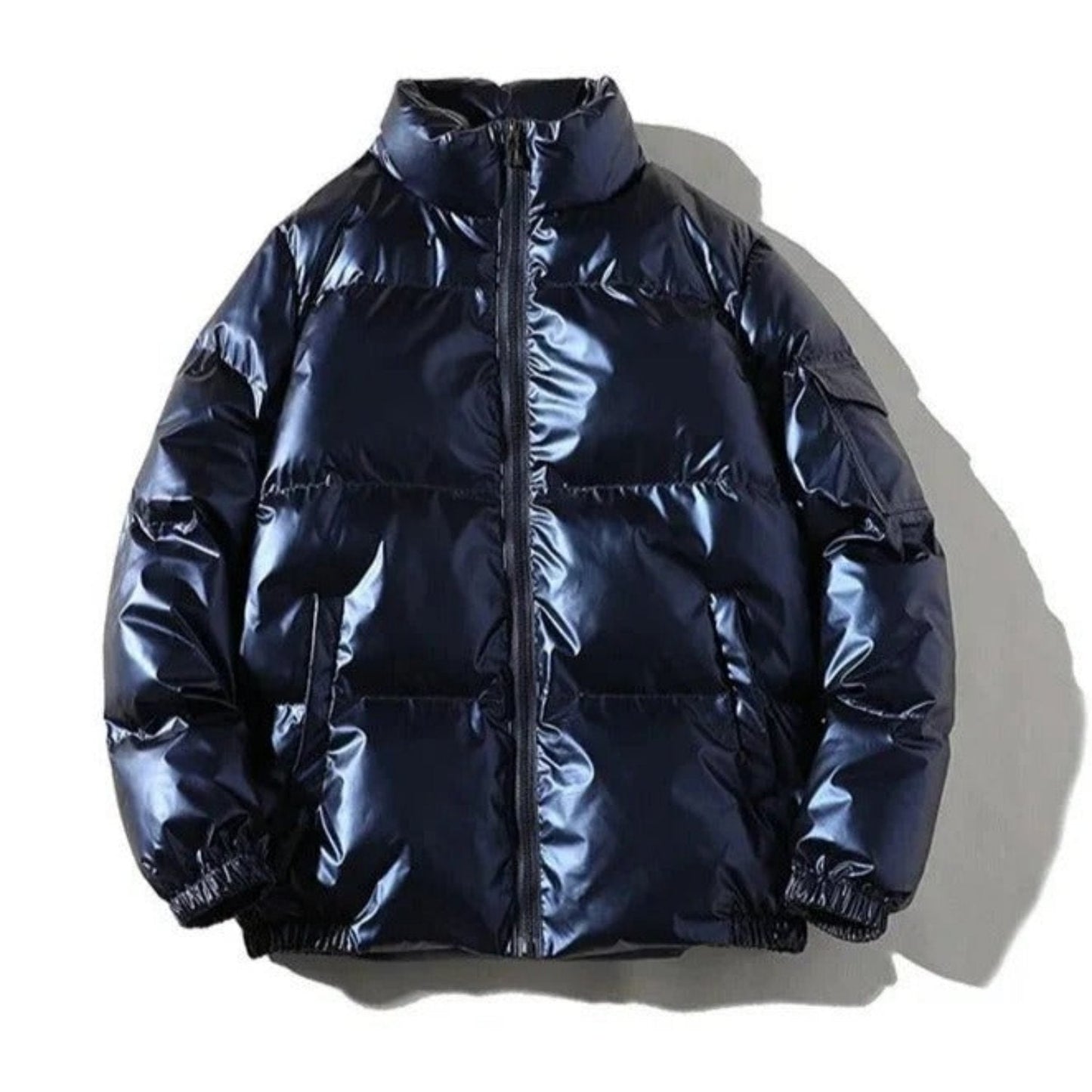 Daniel Men's Classic Shiny Puffer Jacket By TrendAura Warm Modern Shine Winter Coat