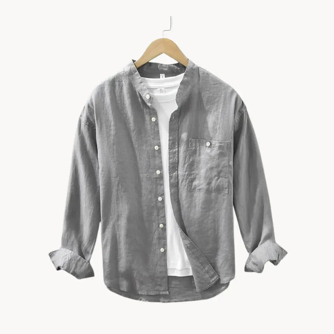 Prestige Linen Casual Shirt Slim Fit With Chest Pocket Washed Dye For Summer Unisex By TrendAura