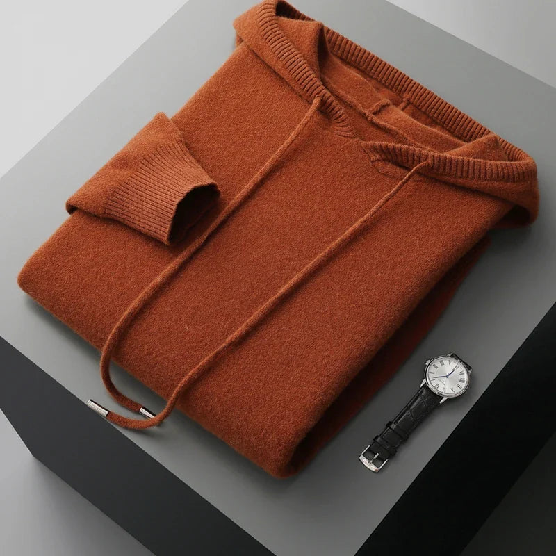 Premium Australian Merino Wool Men Pullover And Pants Set With Breathable Softness And Seamless Comfort For Cold Weather