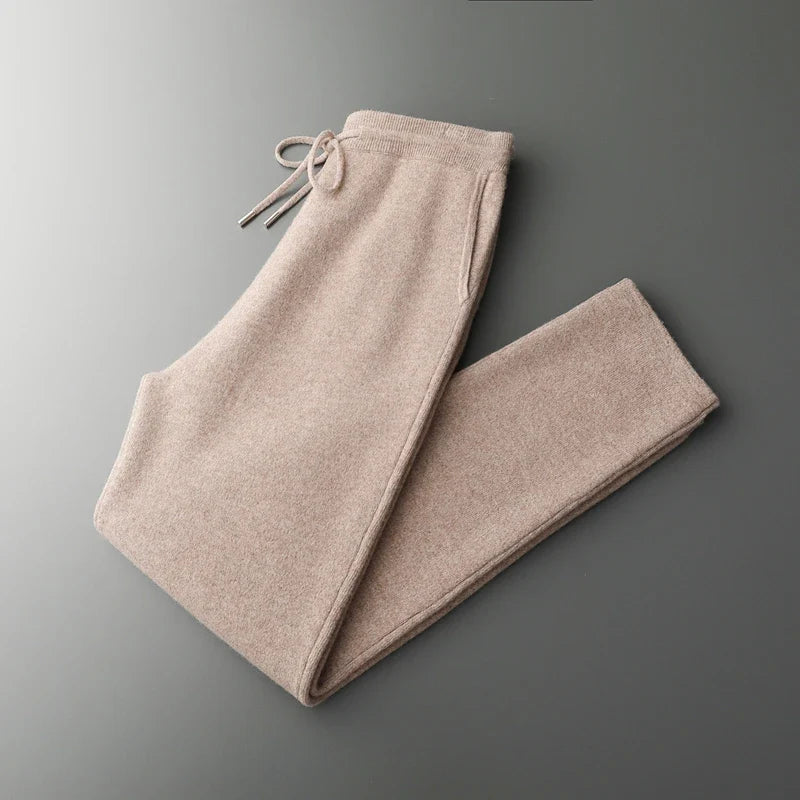 Premium Australian Merino Wool Men Pullover And Pants Set With Breathable Softness And Seamless Comfort For Cold Weather