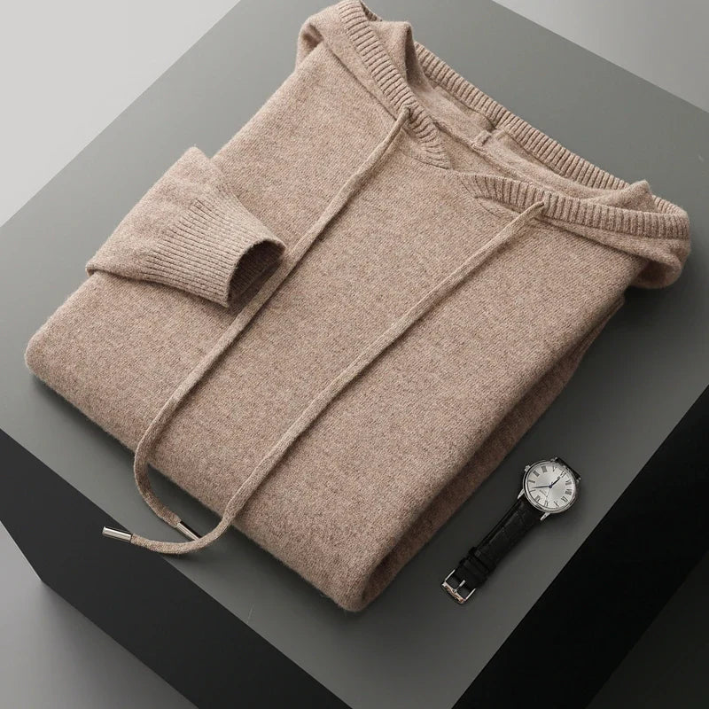 Premium Australian Merino Wool Men Pullover And Pants Set With Breathable Softness And Seamless Comfort For Cold Weather