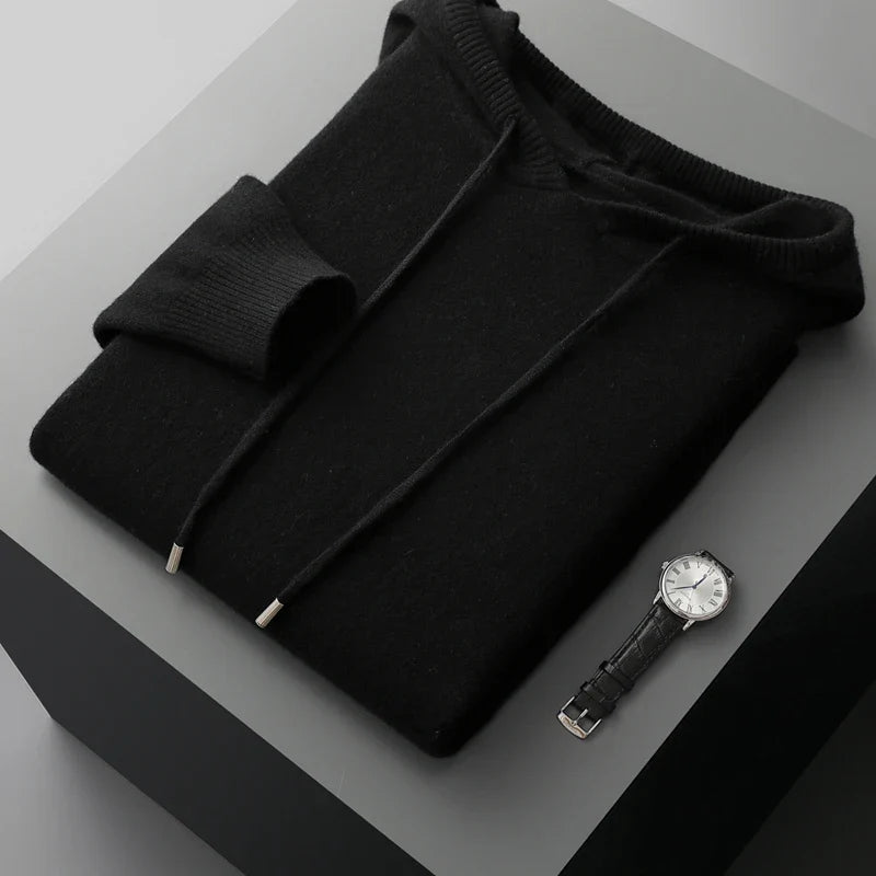 Premium Australian Merino Wool Men Pullover And Pants Set With Breathable Softness And Seamless Comfort For Cold Weather