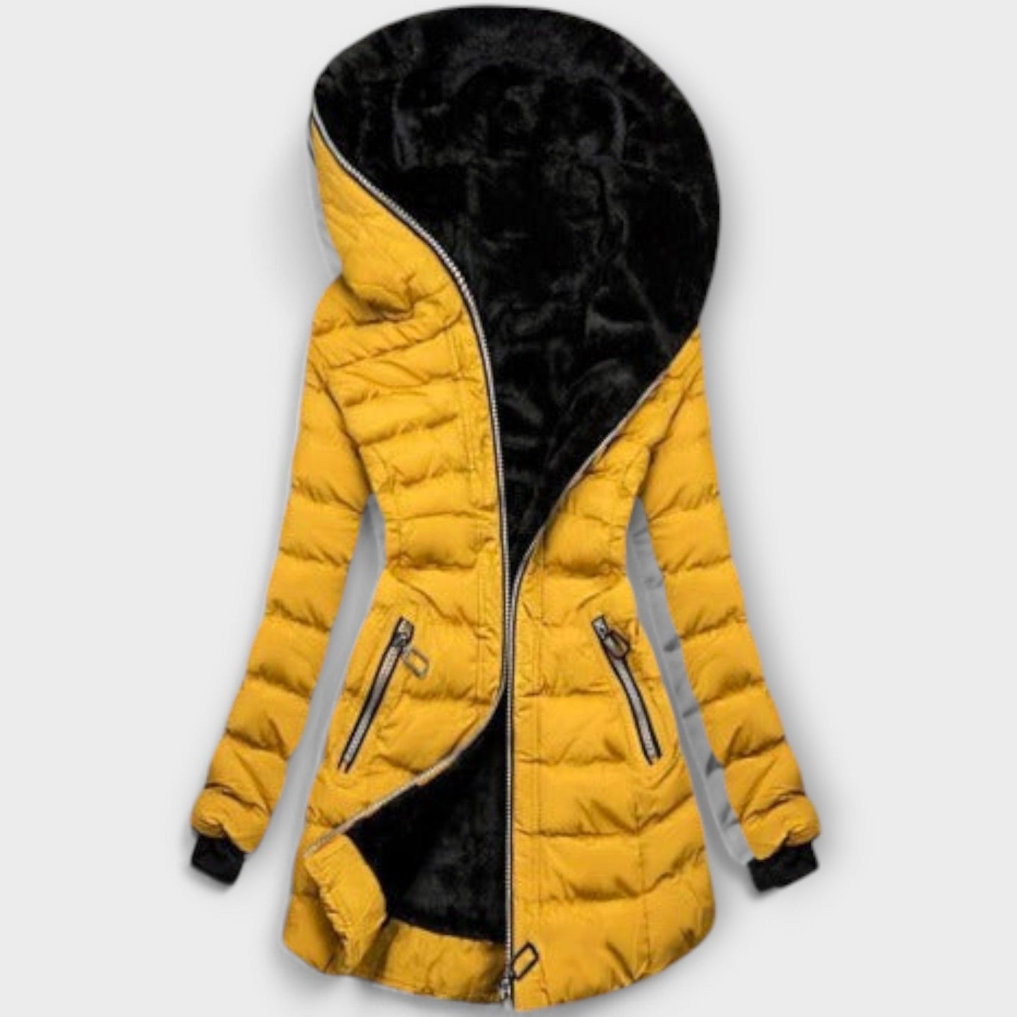 Pearl Longline Zip Jacket Asymmetric Zip For Everyday Comfort Layering With Patterned Hood Lining