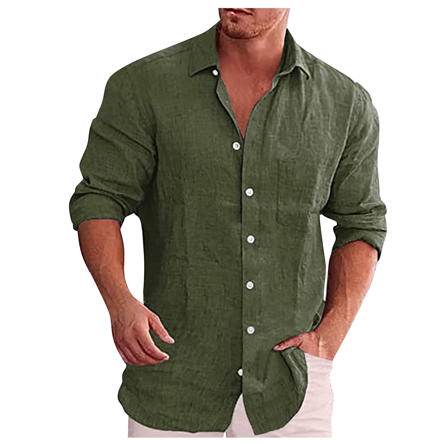 Lars Men's Linen Shirt Casual Fit With Spread Collar For Elegant Everyday Comfort