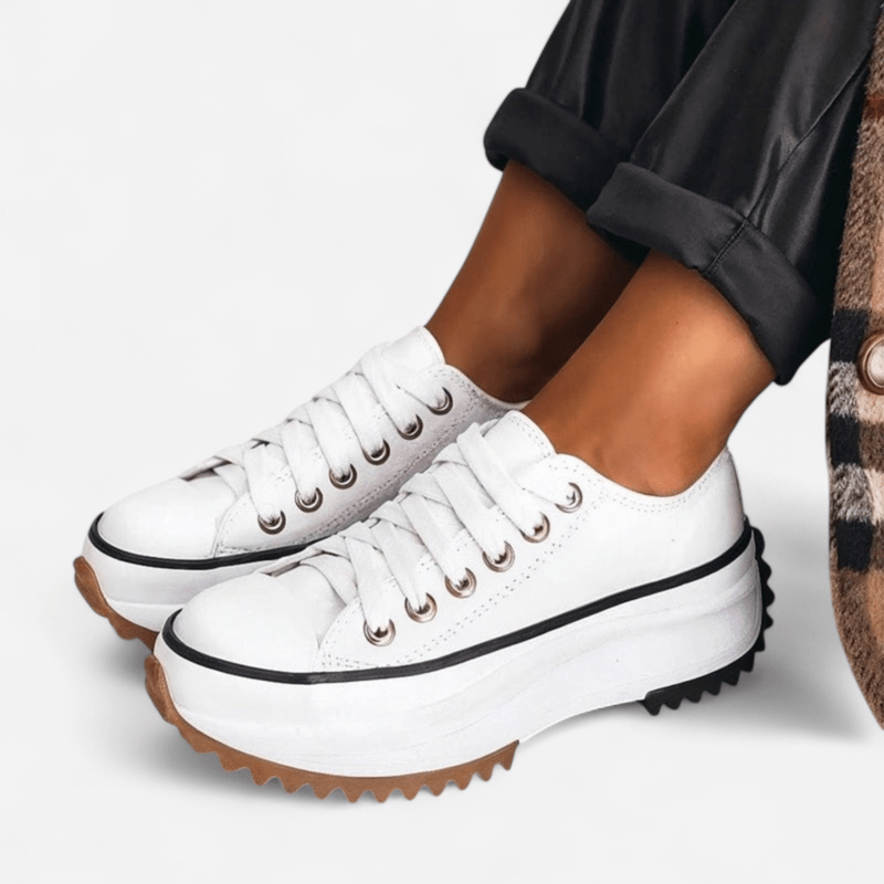 TrendAura | Platform Leather Trainers