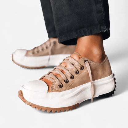 TrendAura | Platform Leather Trainers