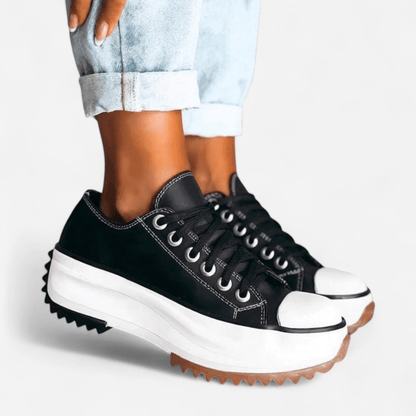 TrendAura | Platform Leather Trainers