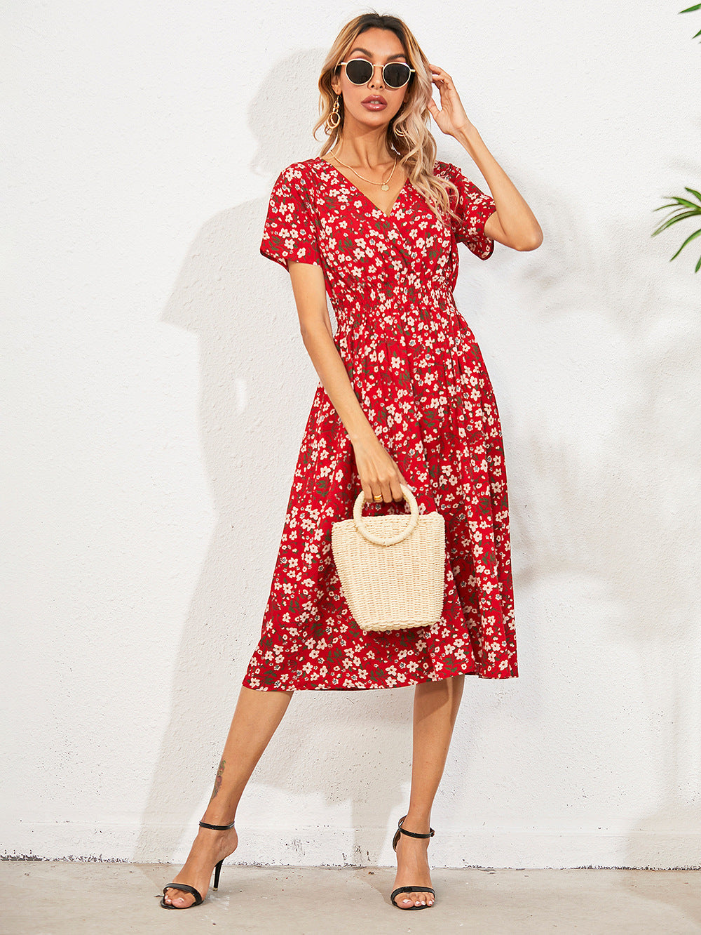 Elisa | Elegant cotton floral dress