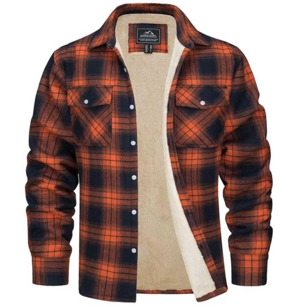 Forettern Fleece Jacket With Checkered Pattern For Men Warm Stylish Winter Jacket By TrendAura