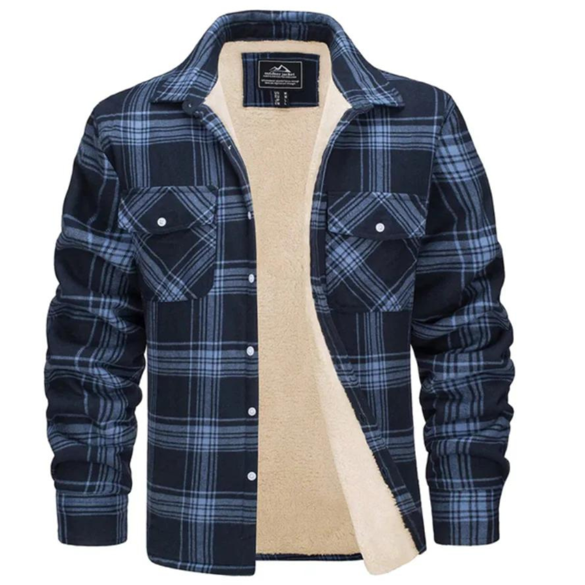 Forettern Fleece Jacket With Checkered Pattern For Men Warm Stylish Winter Jacket By TrendAura