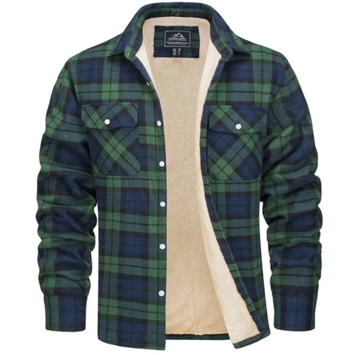 Forettern Fleece Jacket With Checkered Pattern For Men Warm Stylish Winter Jacket By TrendAura