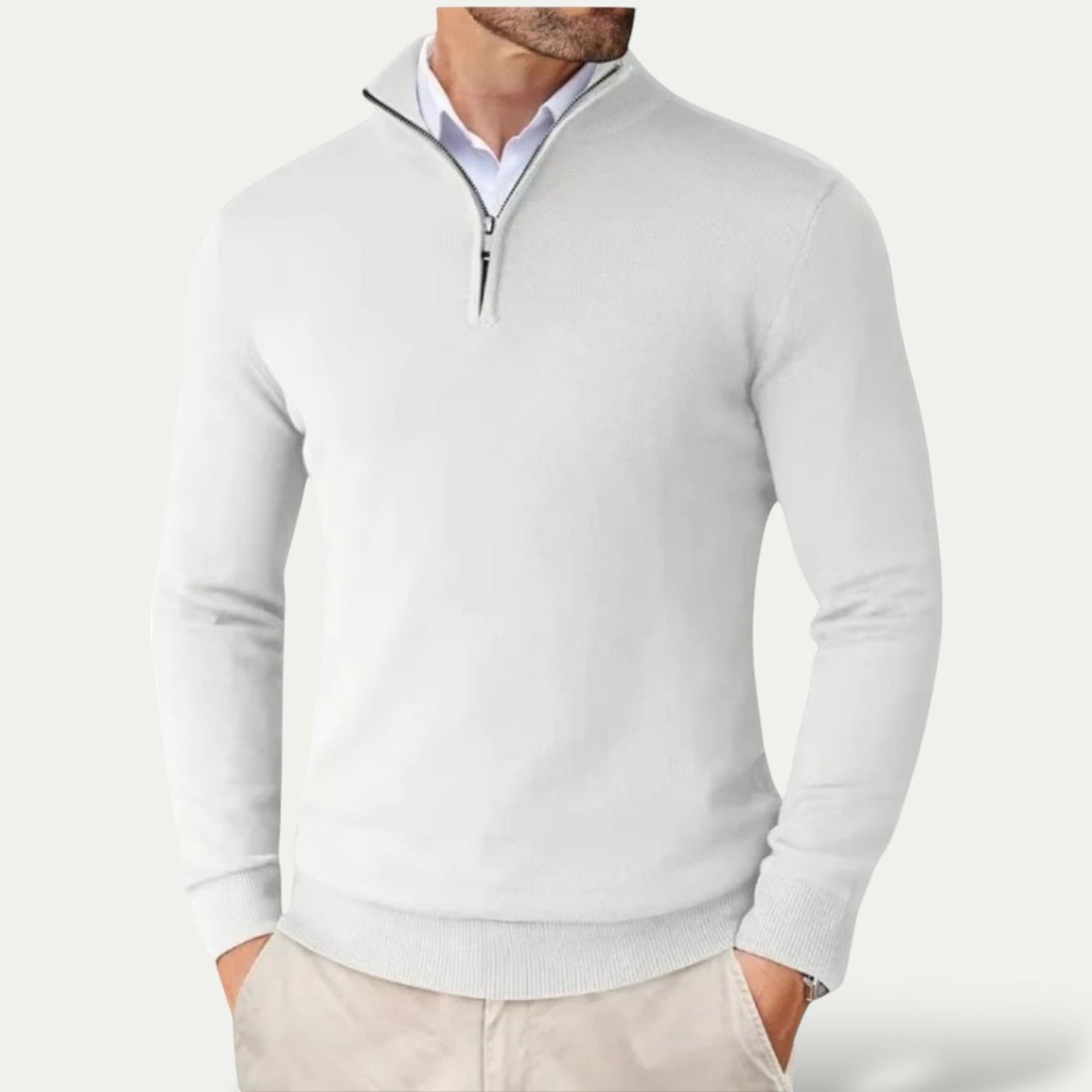 Mens Half Zip Pullover With Long Sleeves For Warmth And Versatile Layering Premium Comfort For Everyday Wear