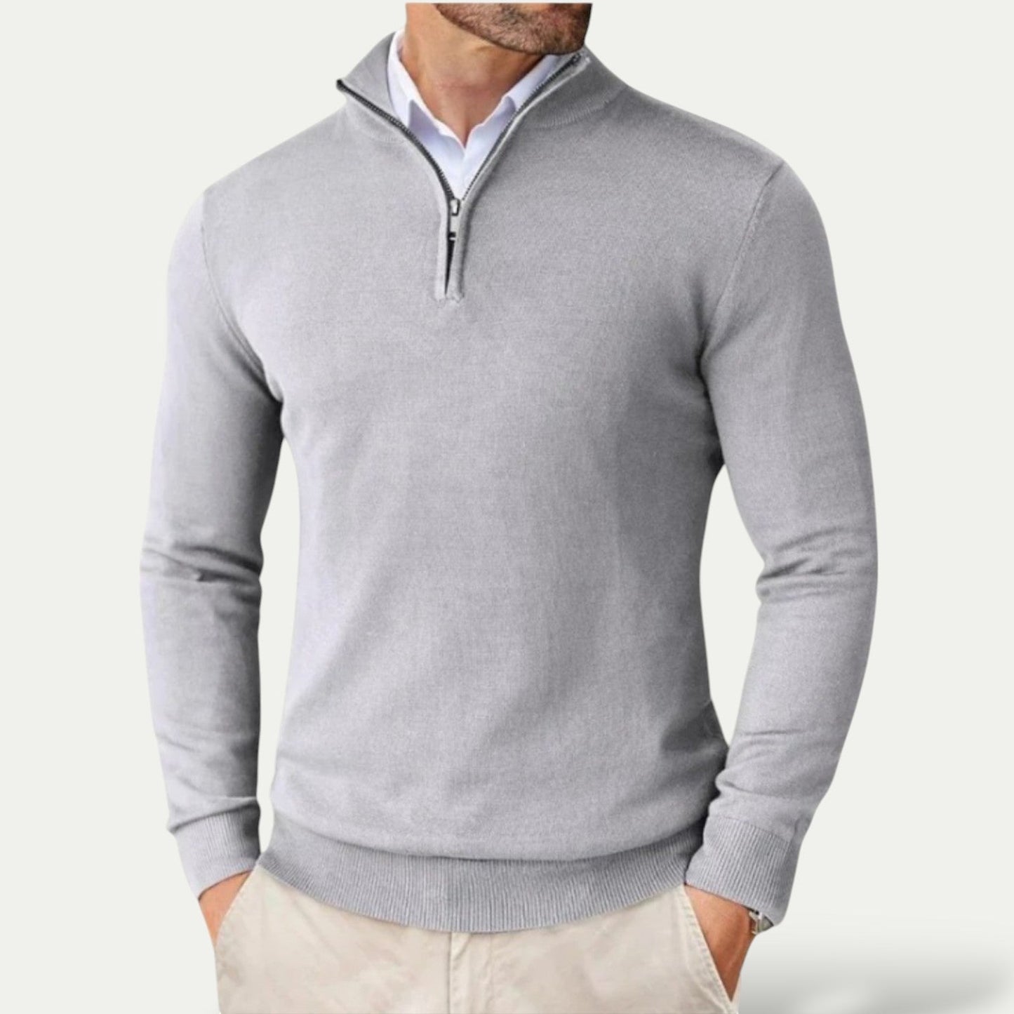 Mens Half Zip Pullover With Long Sleeves For Warmth And Versatile Layering Premium Comfort For Everyday Wear