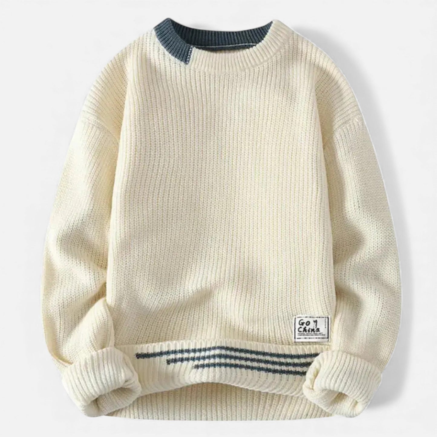 Ancient World | Classic Knit Sweater Men – Elegant Patchwork