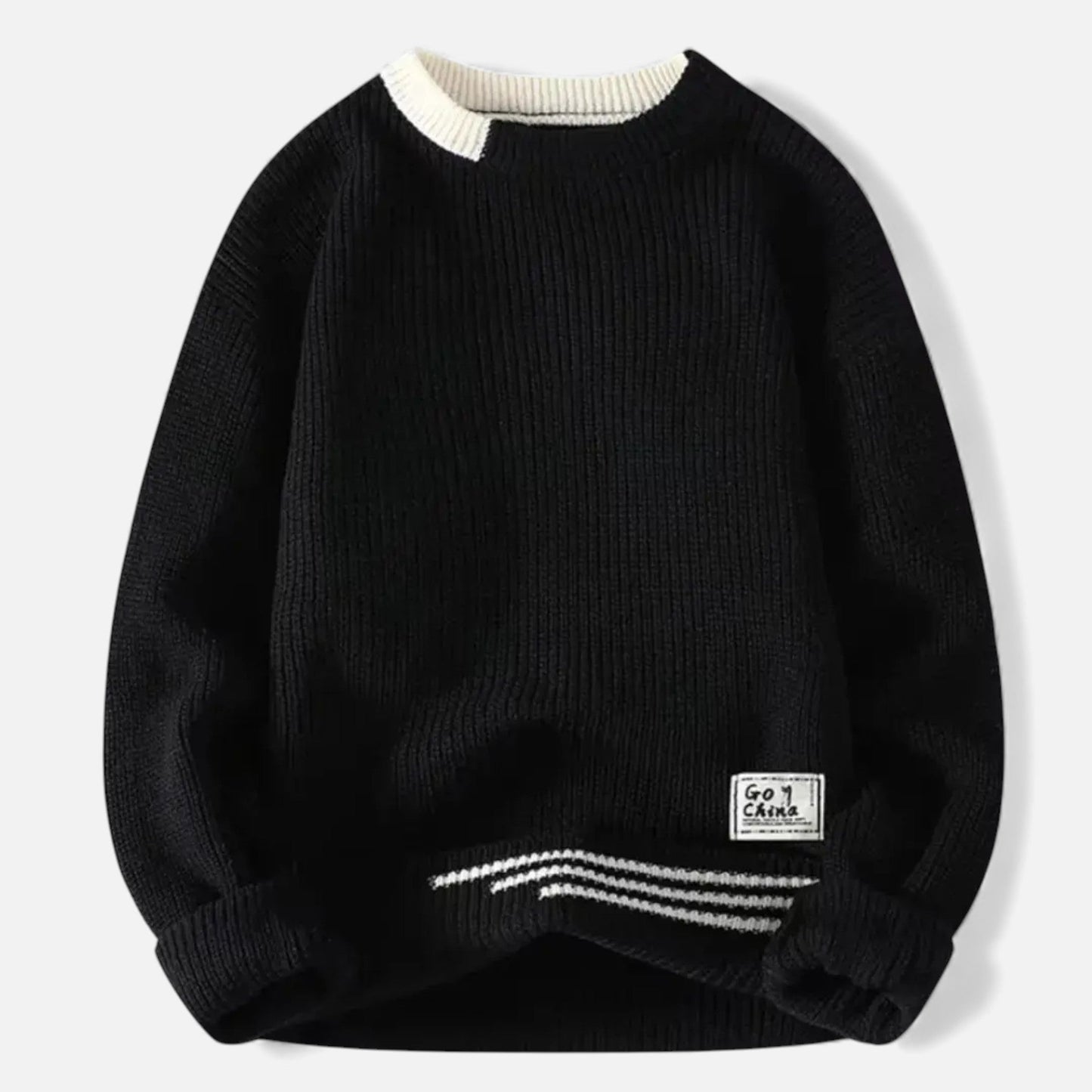 Ancient World | Classic Knit Sweater Men – Elegant Patchwork