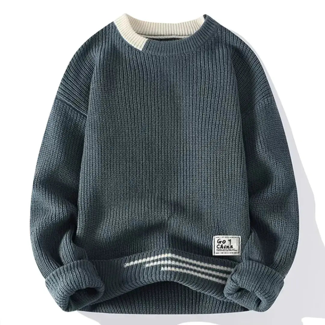 Raphael Vintage Inspired Crewneck Knit Sweater In Soft Beige With Relaxed Fit And Timeless Comfort