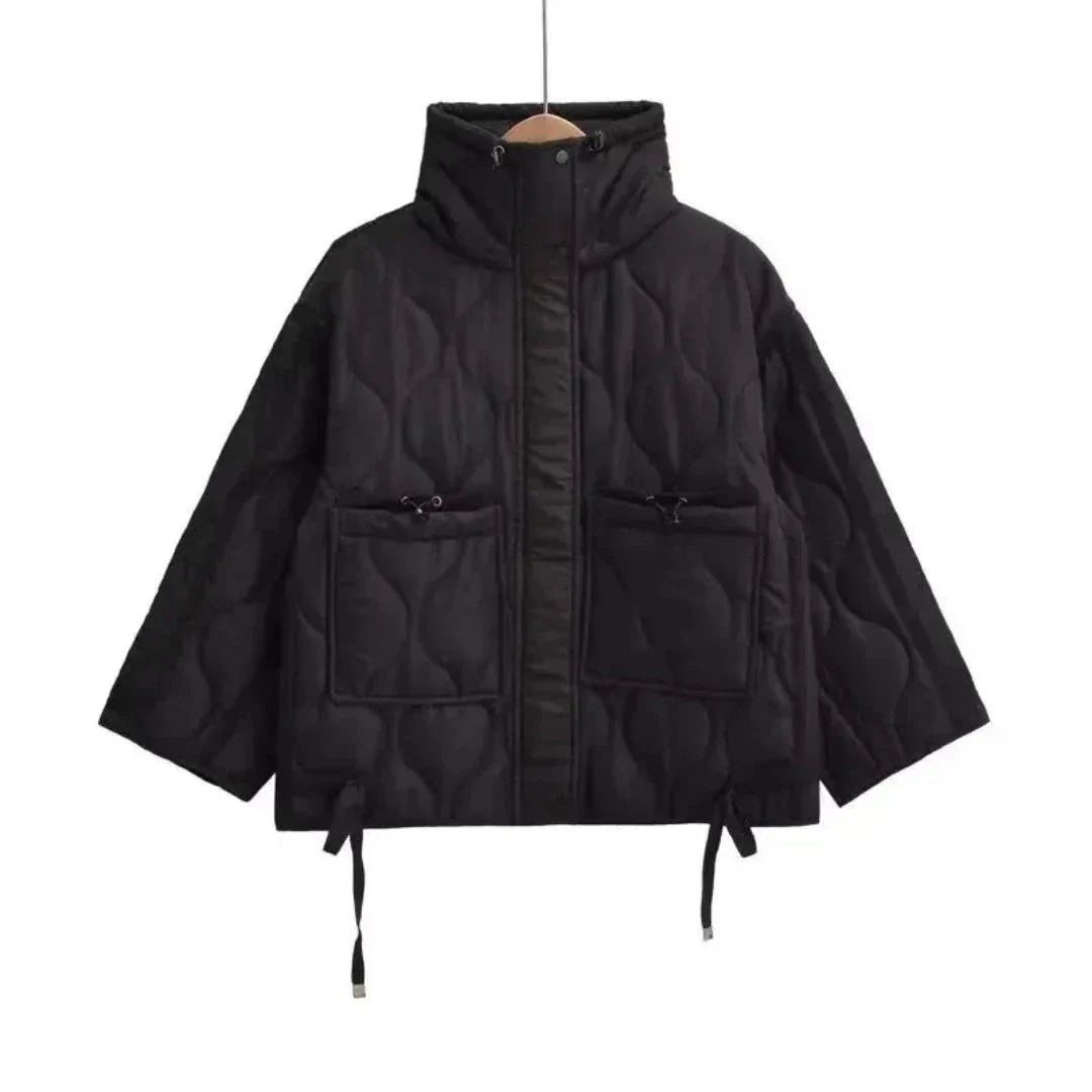 Raven Quilted Stand Collar Puffer Jacket