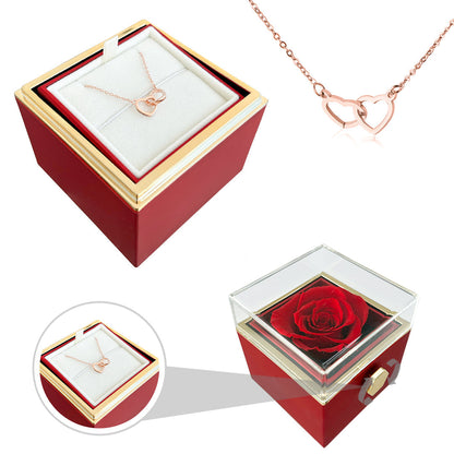 TrendAura | Eternal Rose with Hidden Love Necklace