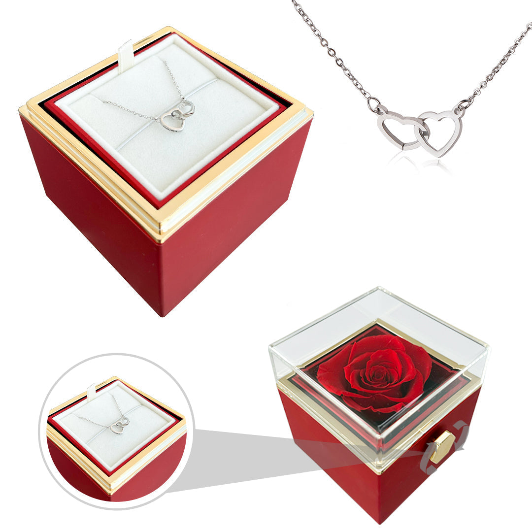 TrendAura | Eternal Rose with Hidden Love Necklace
