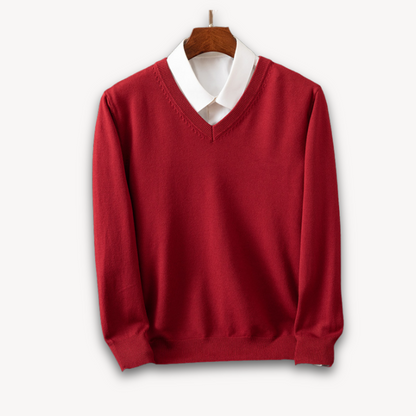 TrendAura Men's V Neck Slim Fit Sweater In Soft Knit With Ribbed Edges For Versatile Style