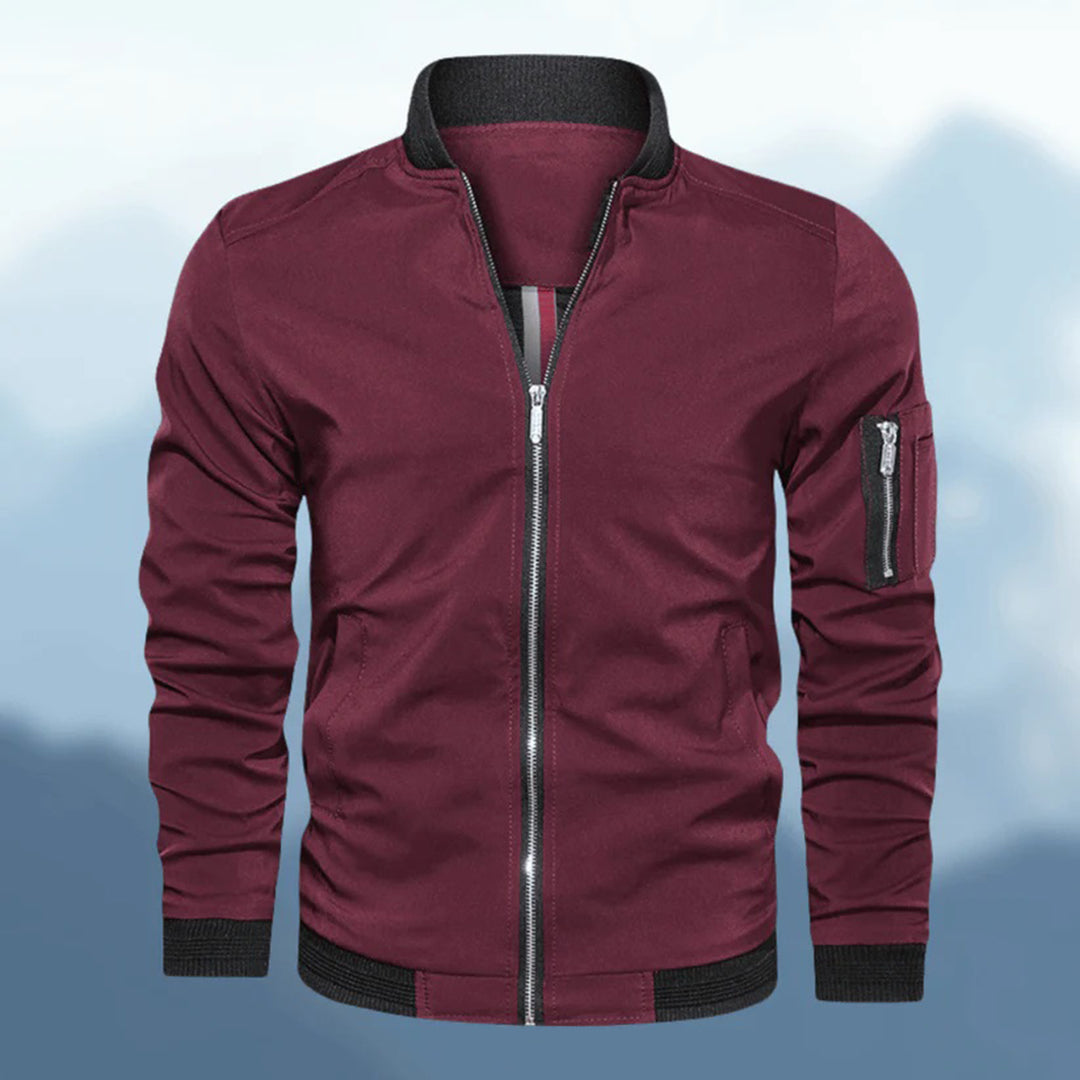 Adam Mens Slim Fit Bomber Jacket Modern Lightweight Outerwear For Men By TrendAura
