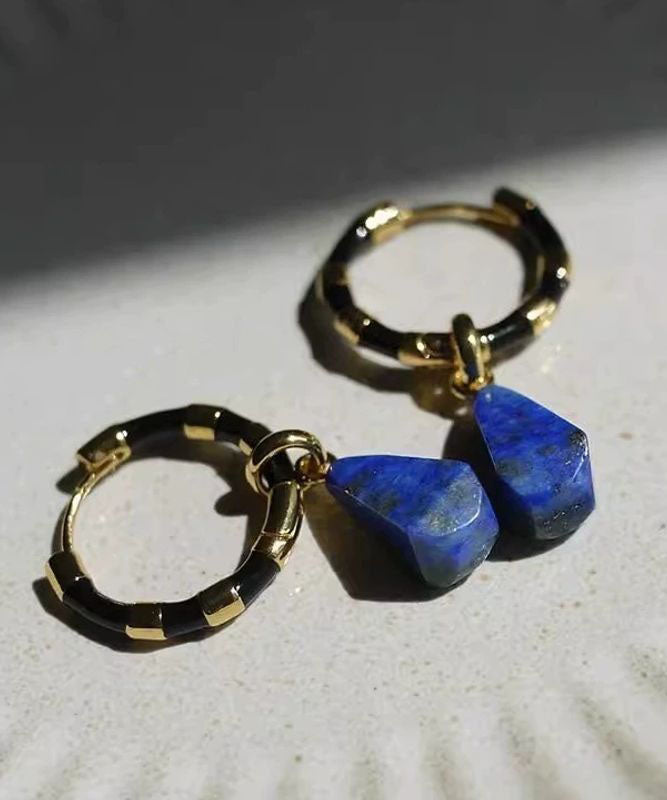 Boucles d'oreilles créoles rétro en bambou doré et cuivre - TrendAura