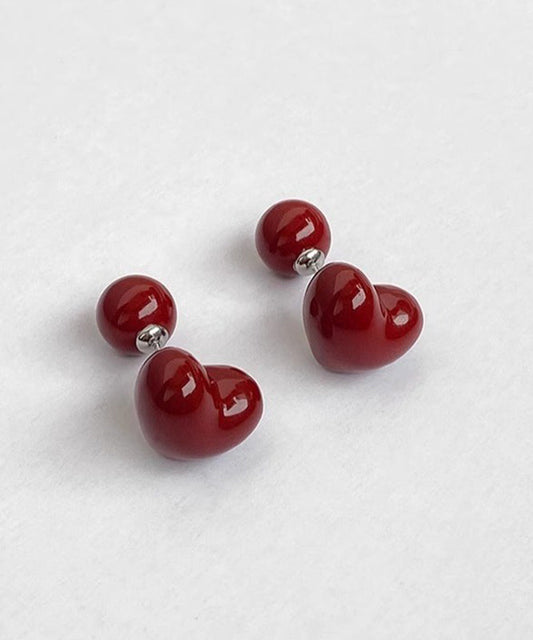 Boucles d'oreilles à tige rétro en argent sterling avec surdorure Love Glaze - TrendAura