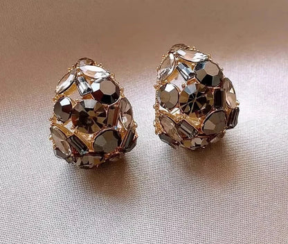 Retro U-shaped Geometric Earrings made of Brown Resin for Women