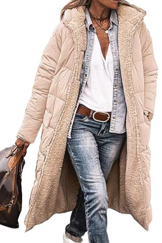 Reversible Long Puffer Coat for Women – Stylish & Warm Faux Fur Lining